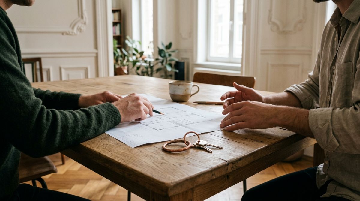 Plan d’un appartement et clés — ENA Immo